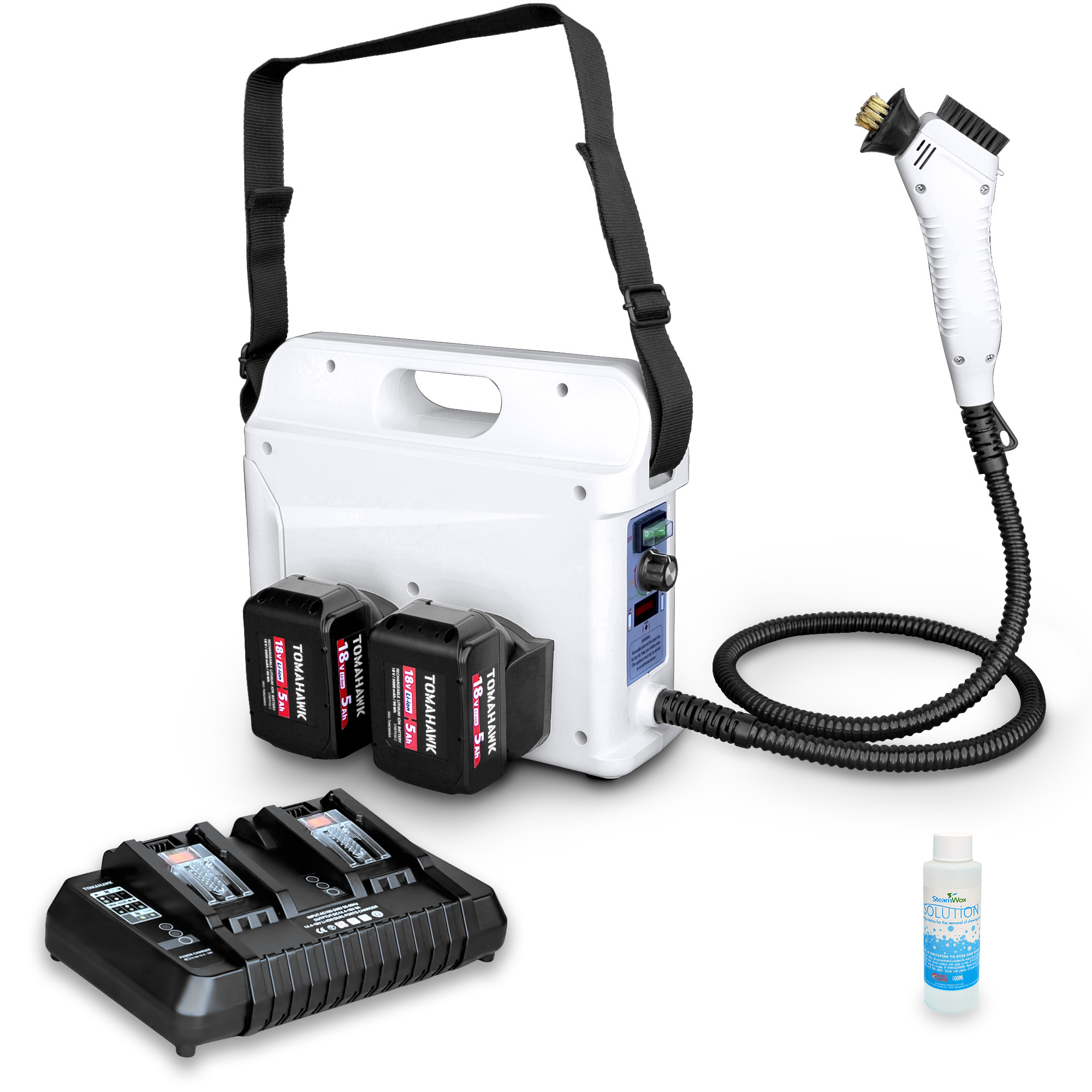 TOMAHAWK Commercial Gum Remover 18V Battery-Powered Cordless Steam Cleaning Machine 1 Liter Tank All-Natural System